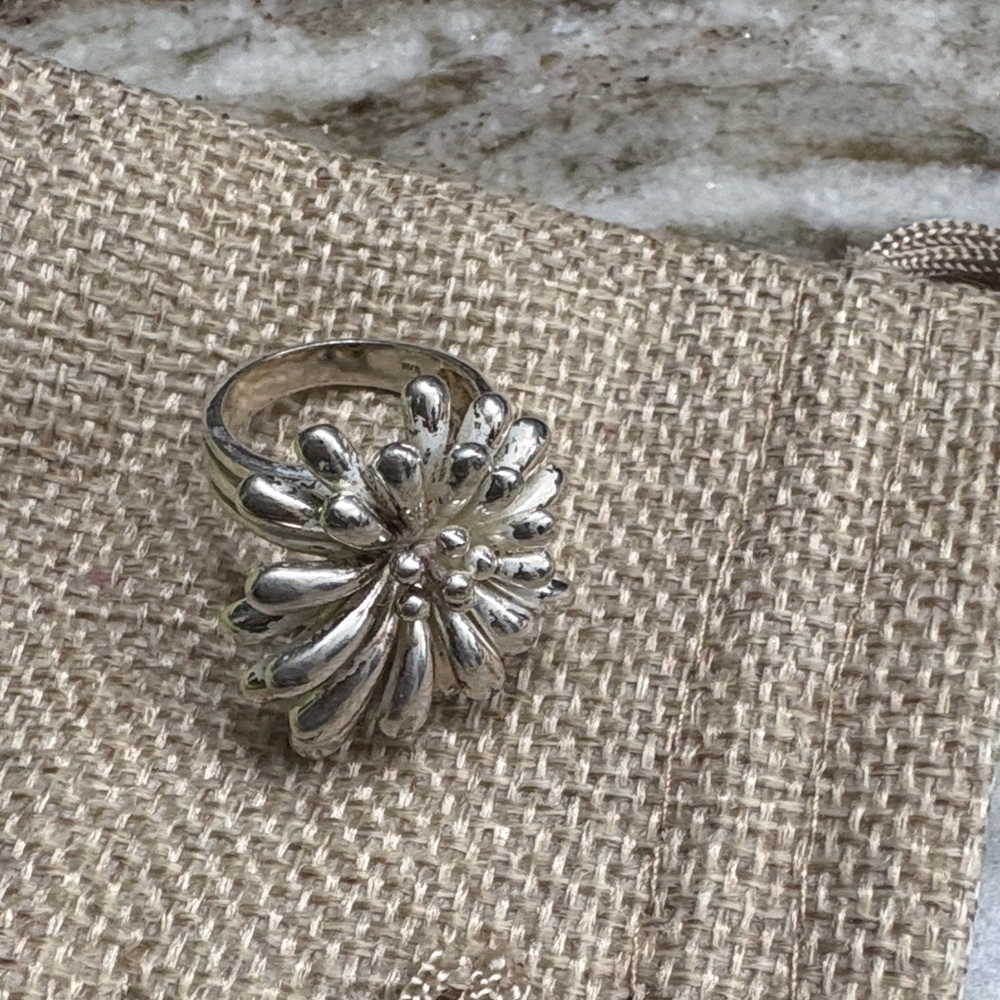 Elegant Silver Floral Ring